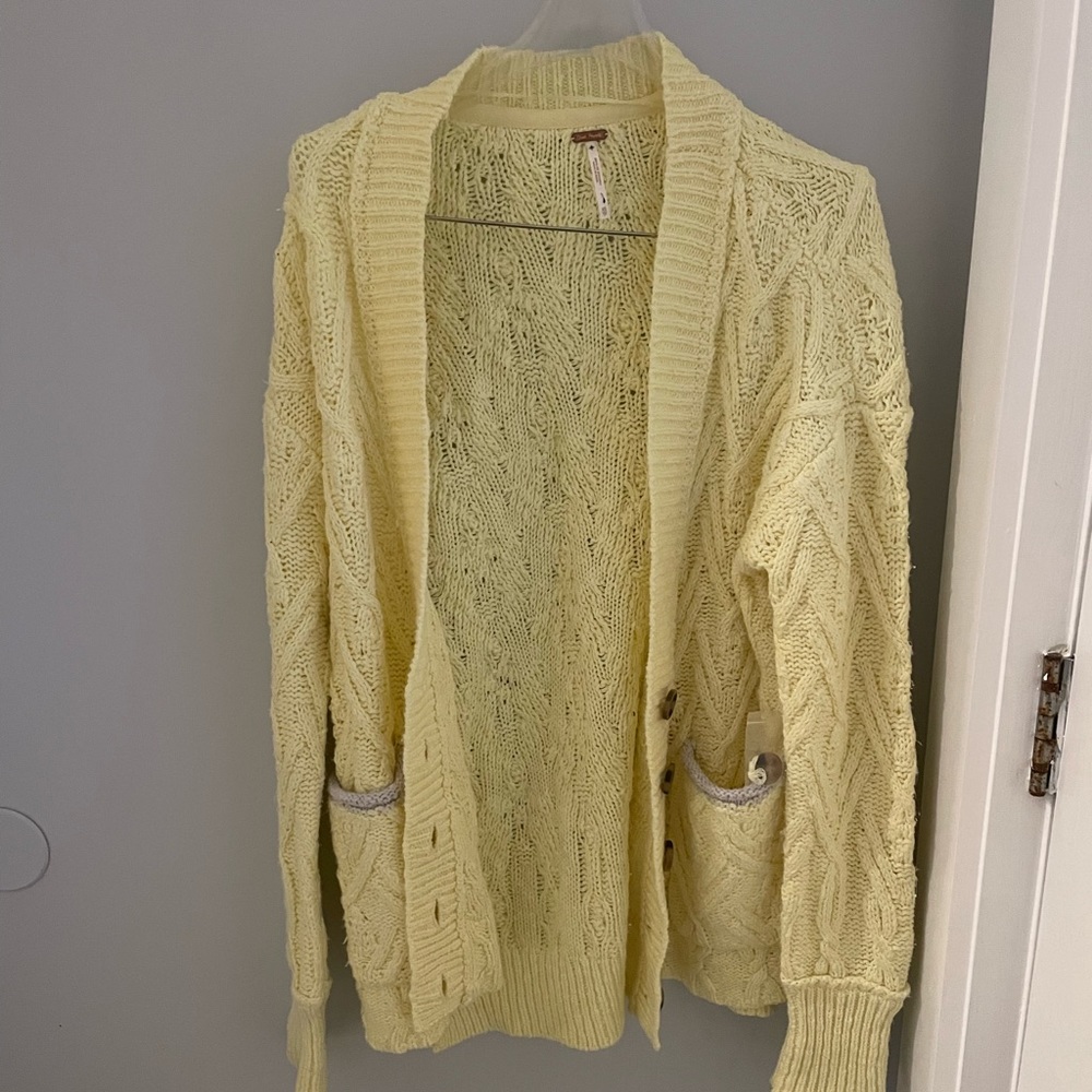 💕 Free People Mountain Cardigan in Yellow XS